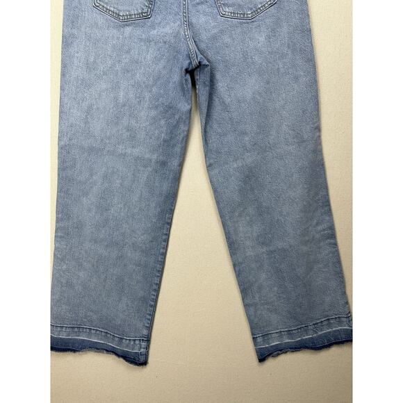 Women's High-Rise Wide Leg Jeans Universal Thread Light Wash 14R Raw Hem Grunge - Picture 14 of 16